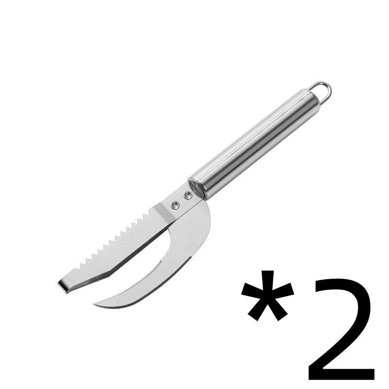 Cocina 3 en 1, cepillo de escala de acero inoxidable, raspador de pescado, raspador de pescado multifunción, herramienta de escala, cuchillo de fauces de pescado 