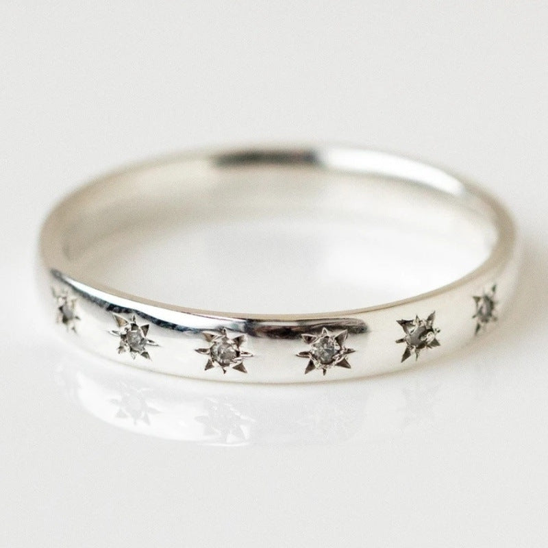 Alloy Geometric Eight Awn Star Ring Ornament