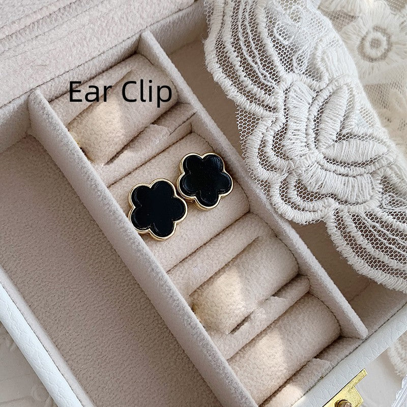 Boucles d'oreilles à tige en argent 925, aiguille porte-bonheur, fleur d'herbe de Parthenocissus