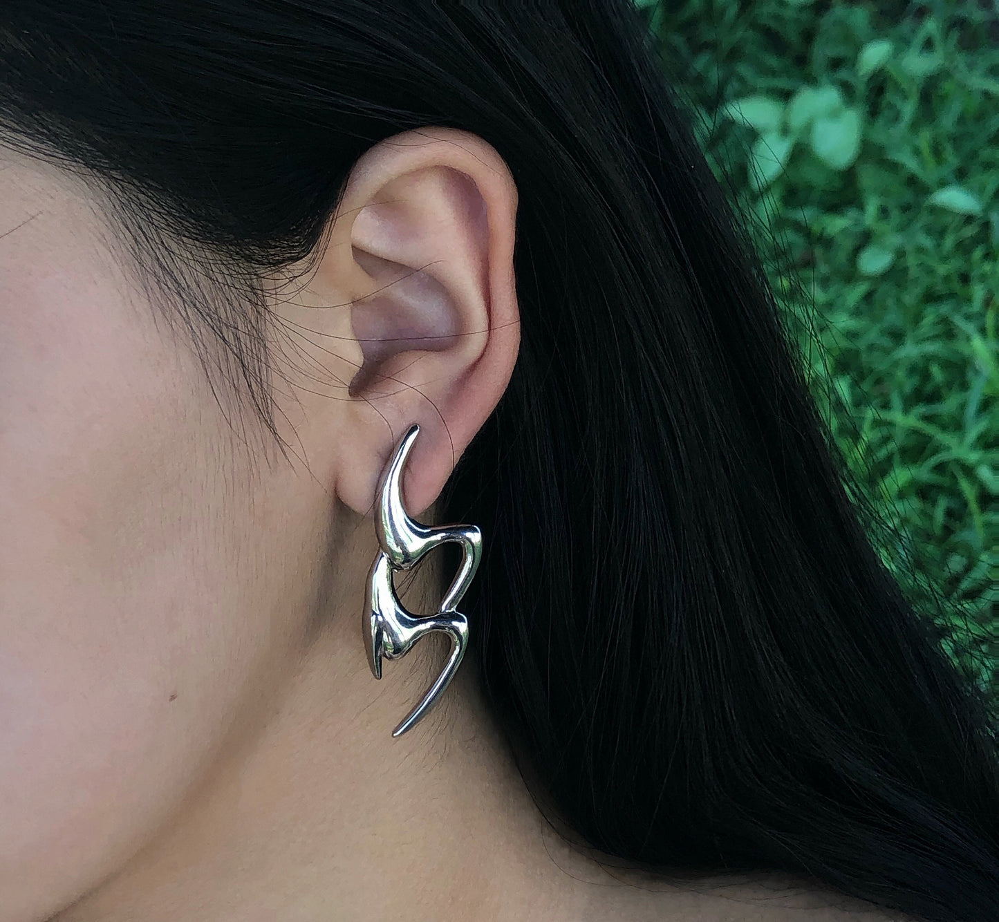 Geometric Metal Blade Design Gender-free Simple Earrings