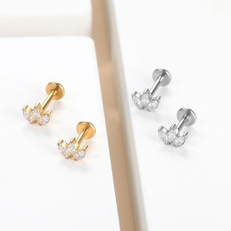 Couronne d'oreille en titane pur, fil interne, chaîne, pendentif, clous d'oreille, trèfle, Labret, produit de perçage