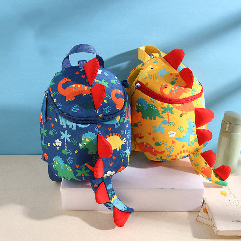 Sac d'école de dinosaure de dessin animé Anti-perte pour enfants, sac à dos de maternelle