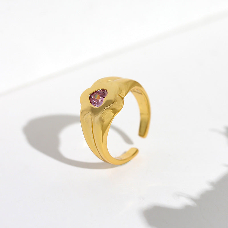 Retro Heart-shaped Diamond Ring For Women