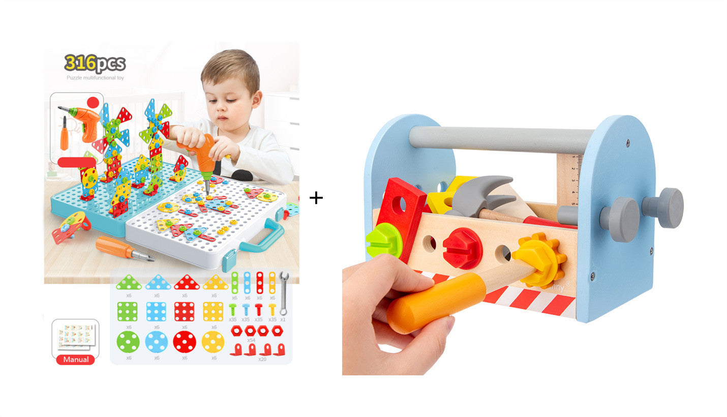 Tournevis pour enfants, jouet, perceuse électrique, assemblage et démontage pratiques, boîte à outils, Puzzle pour bébé
