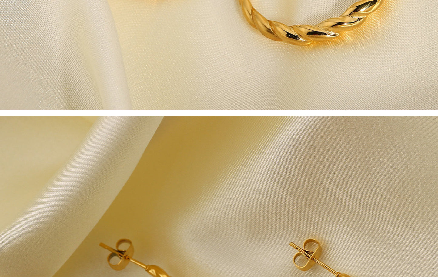 Boucles d'oreilles en forme de corne torsadée pour femme Net Red Wind, plaqué or 18 carats