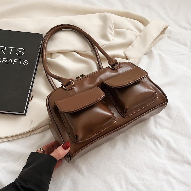 Bolso de hombro con diseño de múltiples bolsillos, bolsos cuadrados versátiles a la moda, bolsos para axilas para mujer