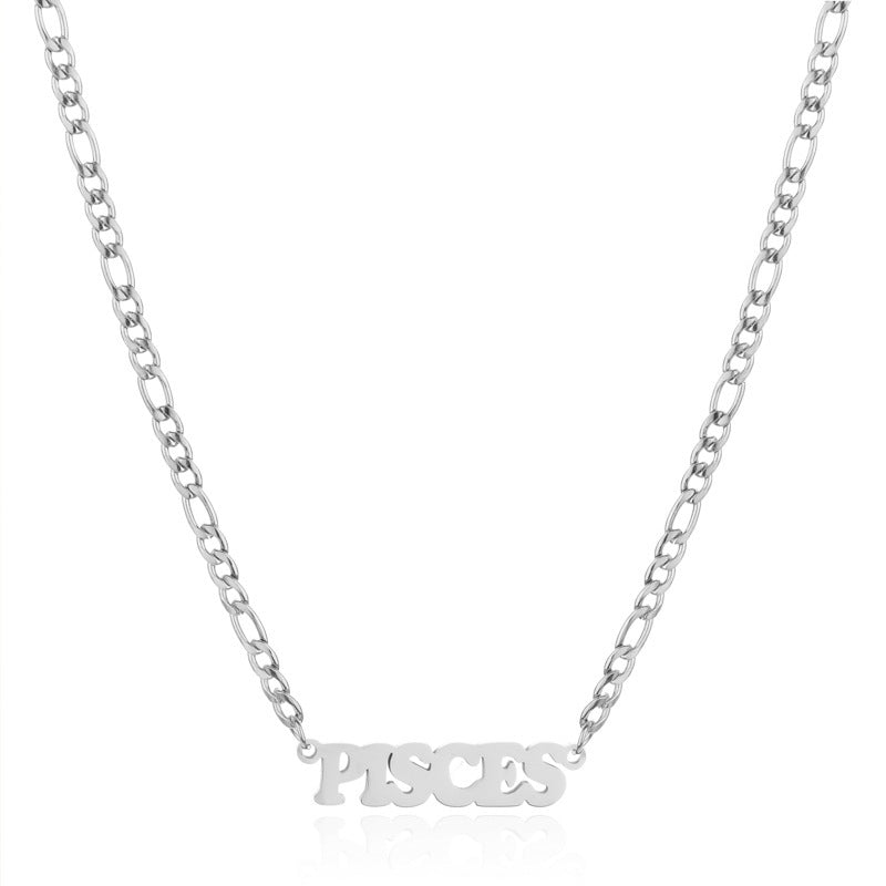 New 304 Stainless Steel 18K Gold Simple Twelve Constellations Necklace