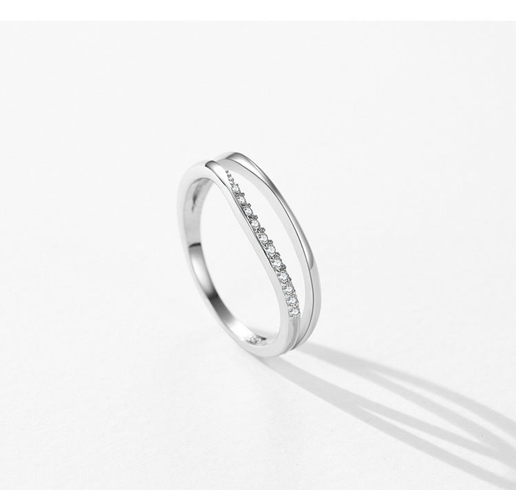 Women's Simple Double-layer Design S925 Sterling Silver Ring