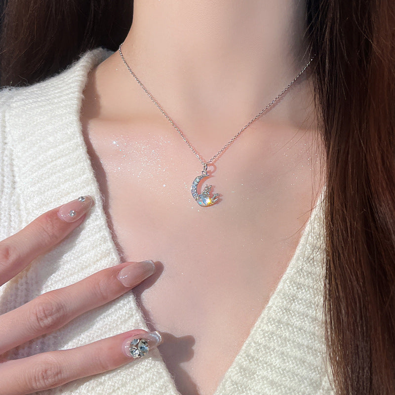 Collar original de dragón lunar para mujer, diseño de nicho