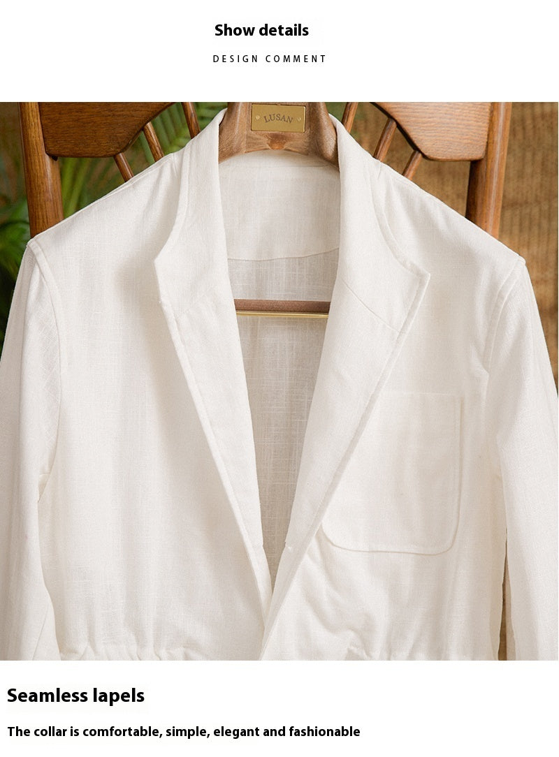 Men's Linen Cotton Thin Breathable Casual Coat Jacket