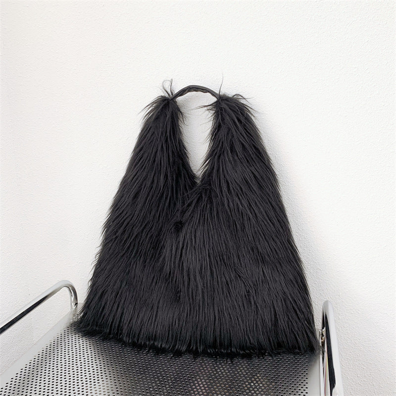 Sac fourre-tout en peluche à une épaule en laine d'eau