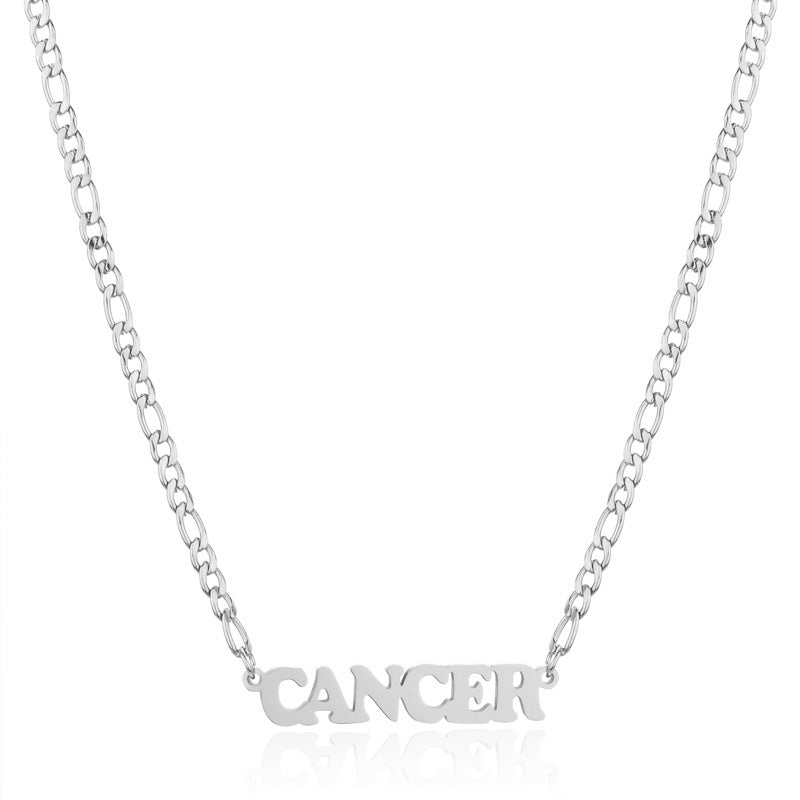 New 304 Stainless Steel 18K Gold Simple Twelve Constellations Necklace