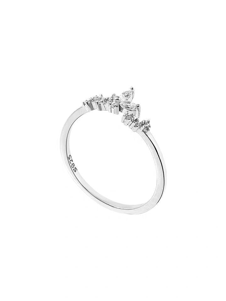 Bague plaquée argent Bague de jointure fine papillon