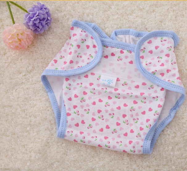 Couche-culotte lavable en tissu imprimé de dessin animé en coton pour bébé