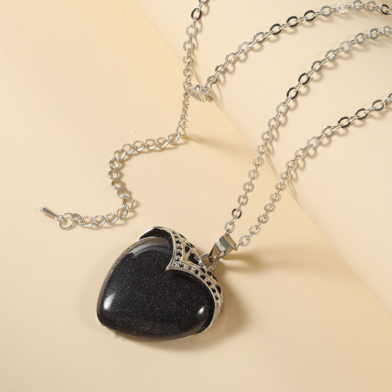 Collier d'amour en pierre naturelle unique et tendance pour femme