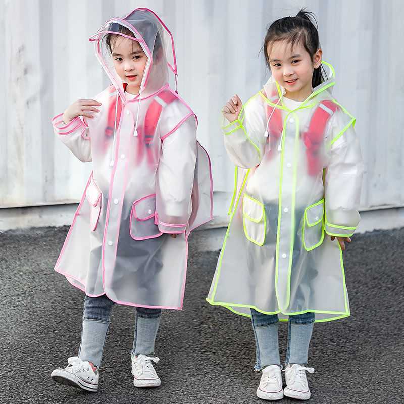 Poncho de randonnée pour enfants, imperméable transparent à la mode