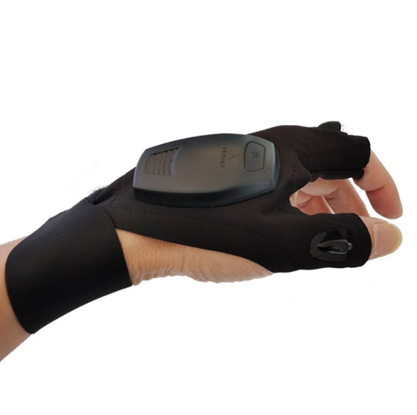 Linterna LED para exteriores, guantes de pesca con medio dedo, iluminación deportiva, guantes de pesca, guantes iluminados