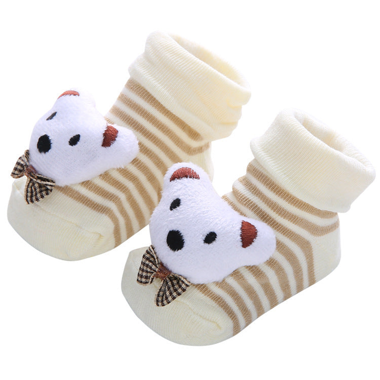 Chaussettes antidérapantes tridimensionnelles pour bébé, dessin animé, pour nouveau-né, poupée, vente en gros