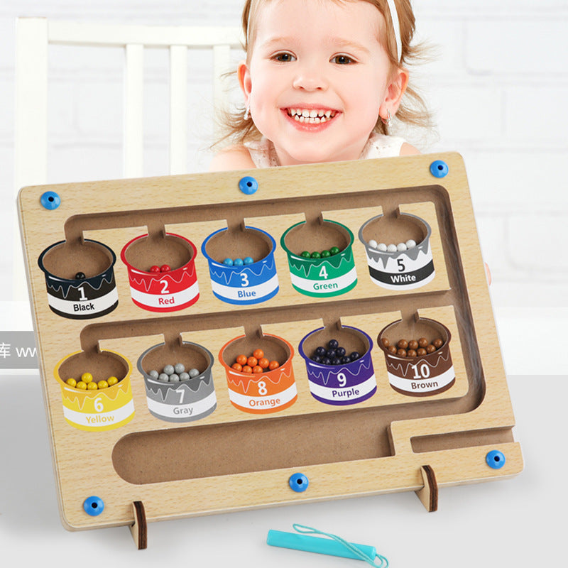 Chambre de comptage magnétique en bois pour enfants, Classification des couleurs, jouets éducatifs à Force magnétique