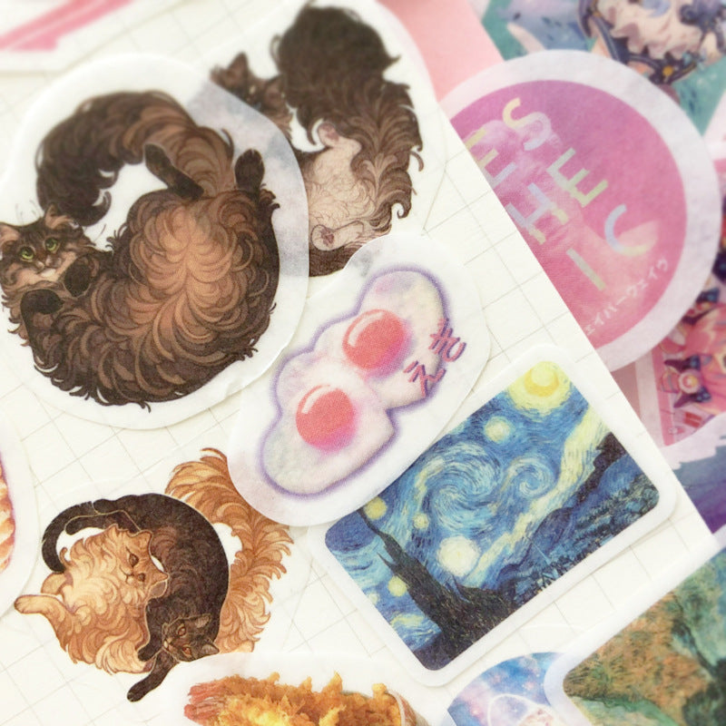 200 Pc Box Set Washi Paper Stickers Stationery Diary Decoration