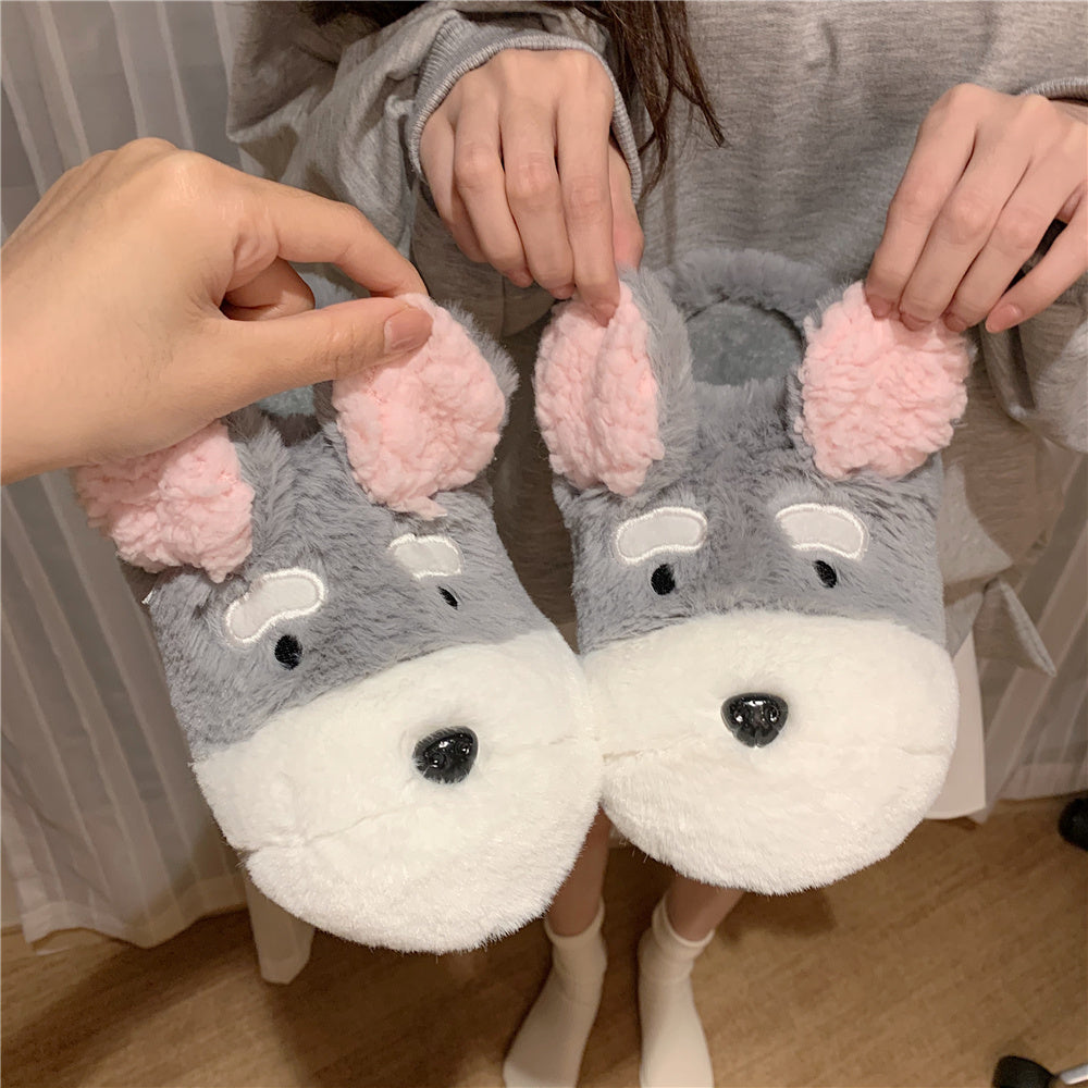 Pantoufles en coton antidérapantes à fond souple pour maison chaude et mignonne pour chien