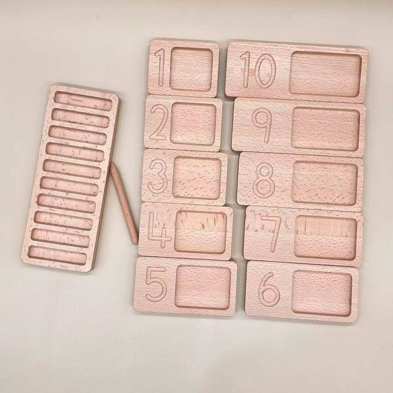 Jouets Montessori en bois, cadre en noyer, planche de comptage, plateau pyramidal, engourdissement numérique
