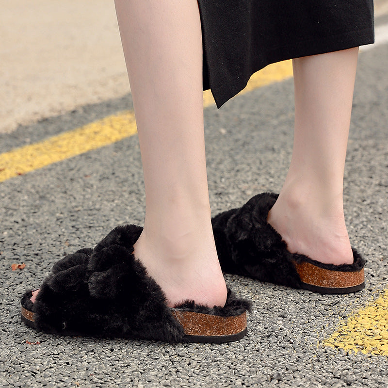 Zapatillas de algodón cálidas para invierno para mujer