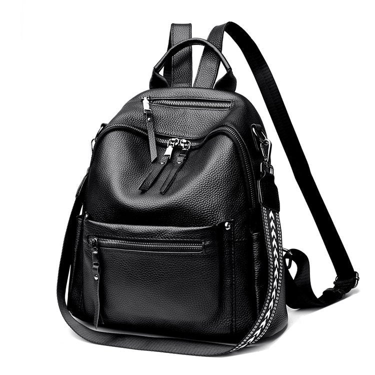 Sac à dos en cuir de vache pour filles, cartable de voyage de grande capacité, Style collégial, à la mode, assorti avec tout