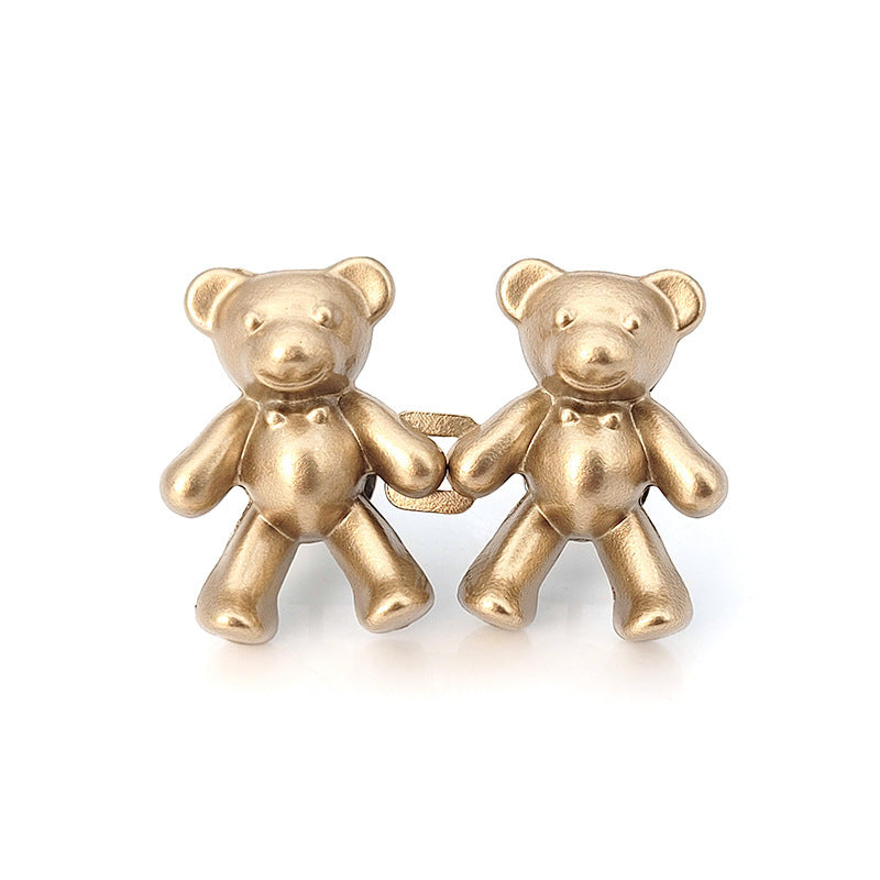 Broche ours mignon, Clip de taille, fermeture à pression en métal, épingles pour pantalons, bouton détachable, boucle sans couture, jean, réduire la taille, serrer la broche