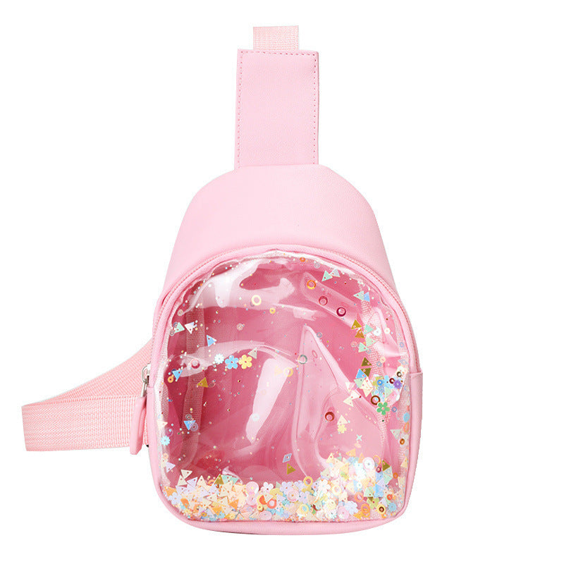 Sac de poitrine en cuir PU de couleur unie pour enfants, sac à bandoulière léger et Cool pour enfants, sables mouvants