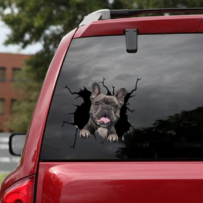 Pared de animales, todo tipo de cachorros, pegatinas electrostáticas creativas con agujero roto para ventana de coche