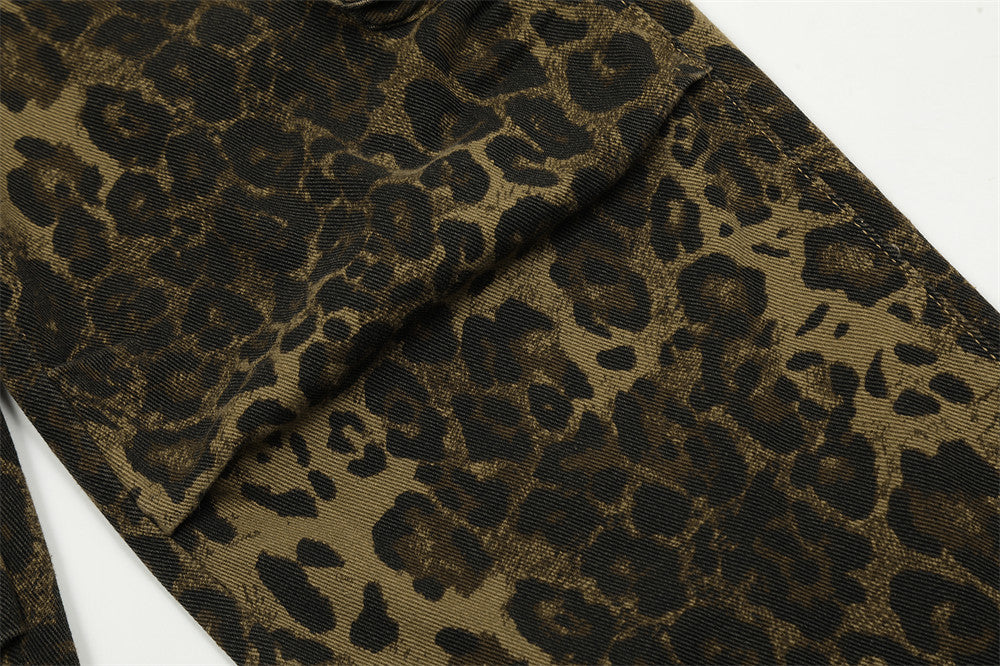 Leopard Print Tooling Straight-leg Trousers Men