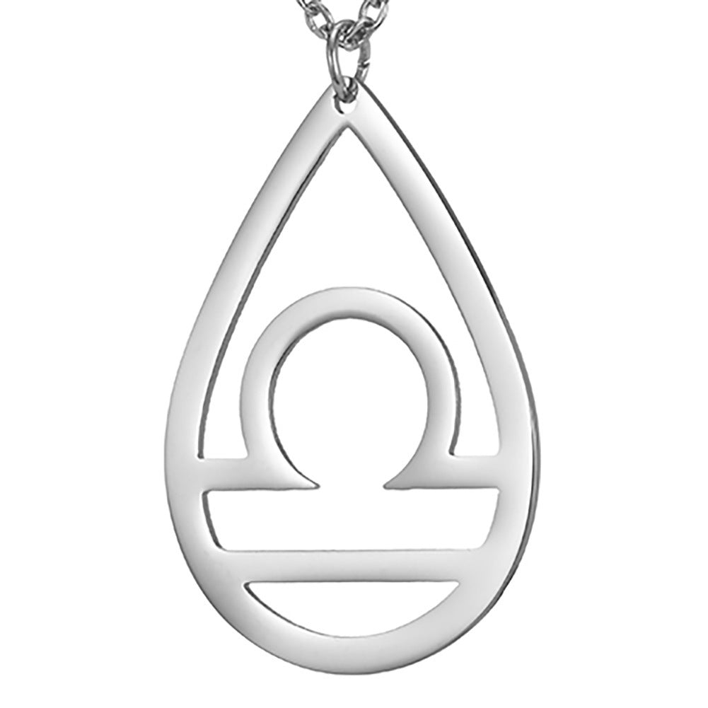 Style coréen Normcore goutte d'eau creux balance pendentif collier ne se décolore pas clavicule dame