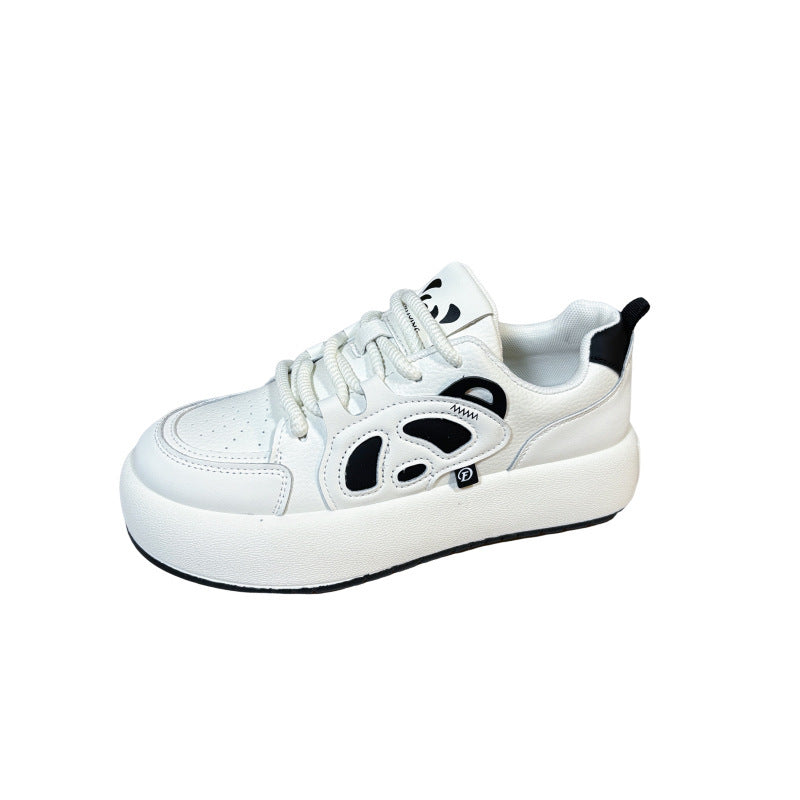 Baskets à plateforme antidérapantes, chaussures de sport décontractées, Panda noir et blanc, confortables, respirantes, à lacets, blanches
