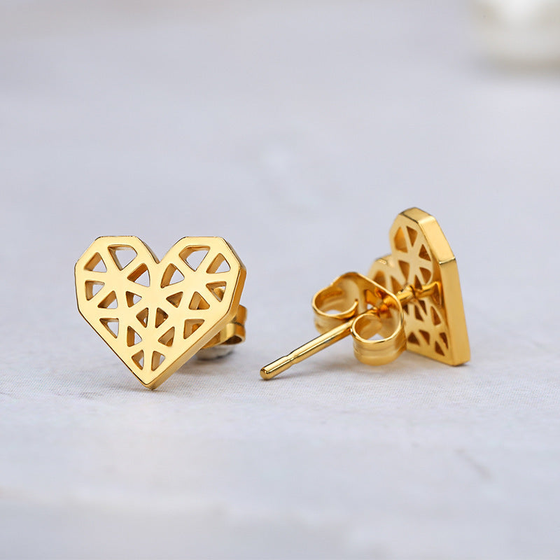 Boucles d'oreilles simples en forme de cœur, à la mode, assorties avec tout, pour femmes
