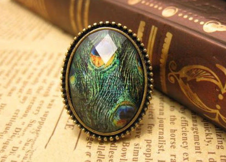 Vintage Oval Flower Gemstone Ring For Women