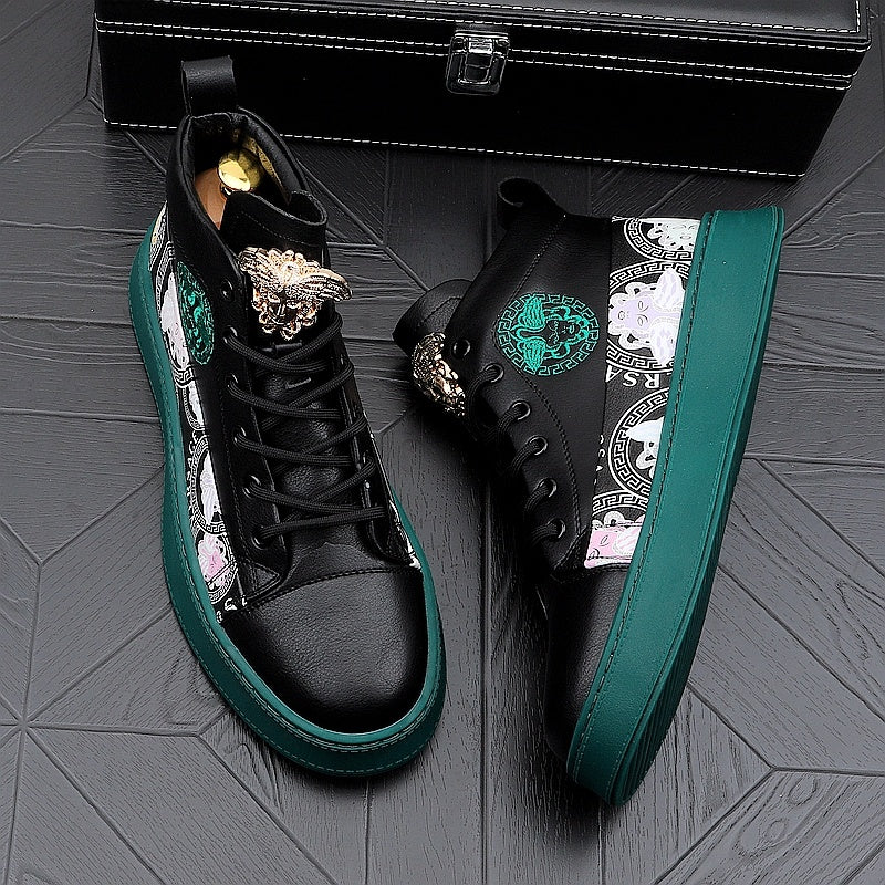 Zapatos de tablero con estampado versátil y personalidad de moda para hombre