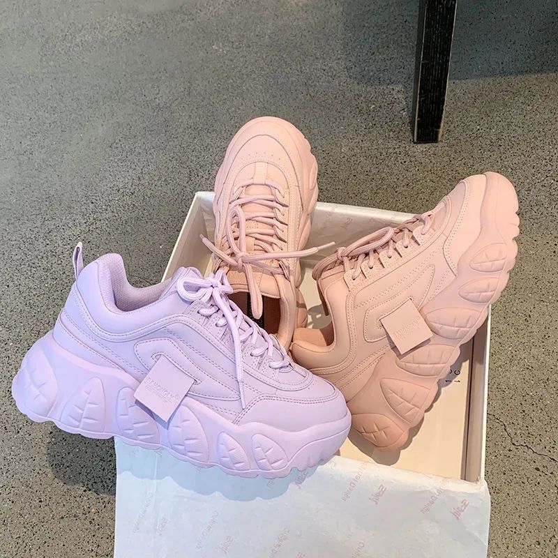 Daddy Shoes Baskets à plateforme décontractées assorties avec tout