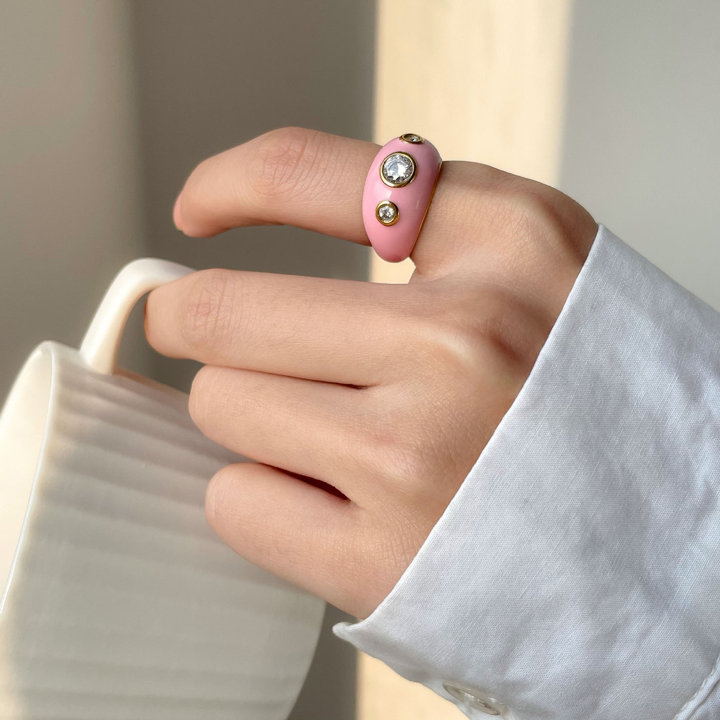 Bague Femme Émail Couleur Personnalité