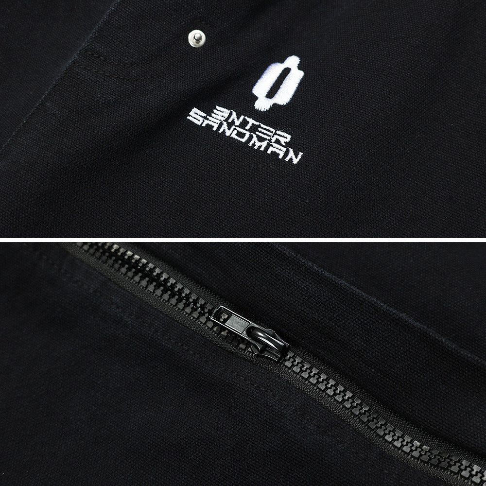 Mechanical Style Washed And Worn Overalls Men