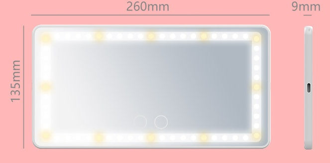 Miroir de maquillage haute définition LED pour voiture, lumière tricolore