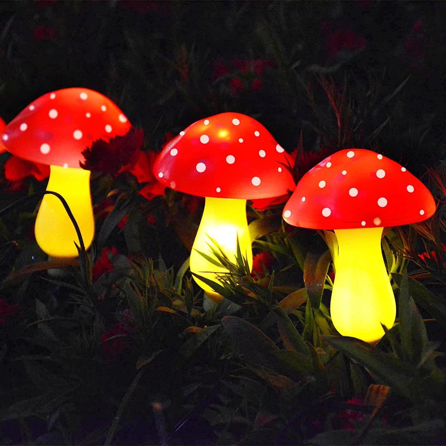 Guirlandes lumineuses à énergie solaire Lampe champignon en plastique Guirlandes lumineuses