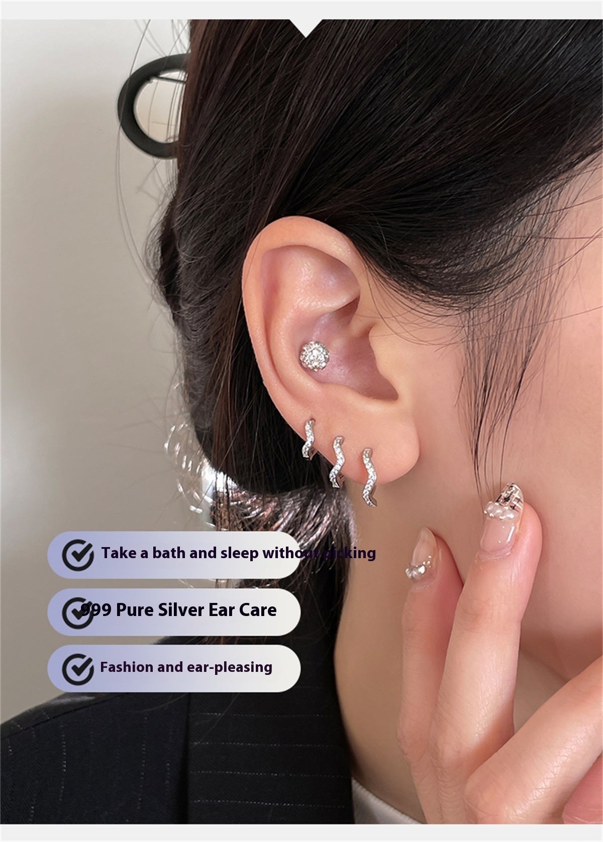 Bague d'oreille irrégulière pour femmes, mode exquise, haut sens