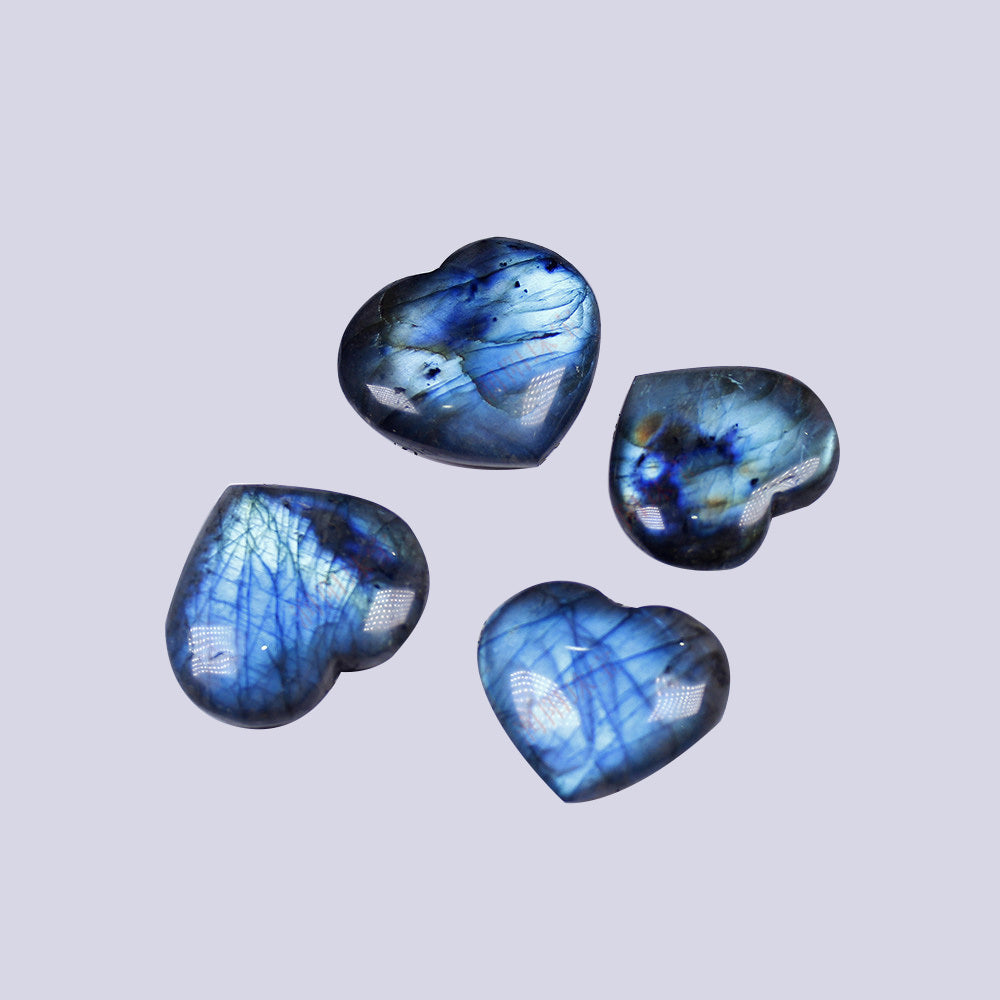 Mango de cristal natural pieza de juego colgante corazón corazón océano corazón azul luz de luna