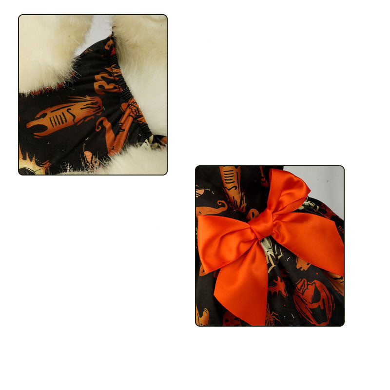 Ropa para perros pequeños de Halloween, vestido para mascotas, vestido con estampado de calabaza, vestido de malla para Chihuahua y Yorkie, ropa de fiesta para mascotas, disfraz para perros y gatos
