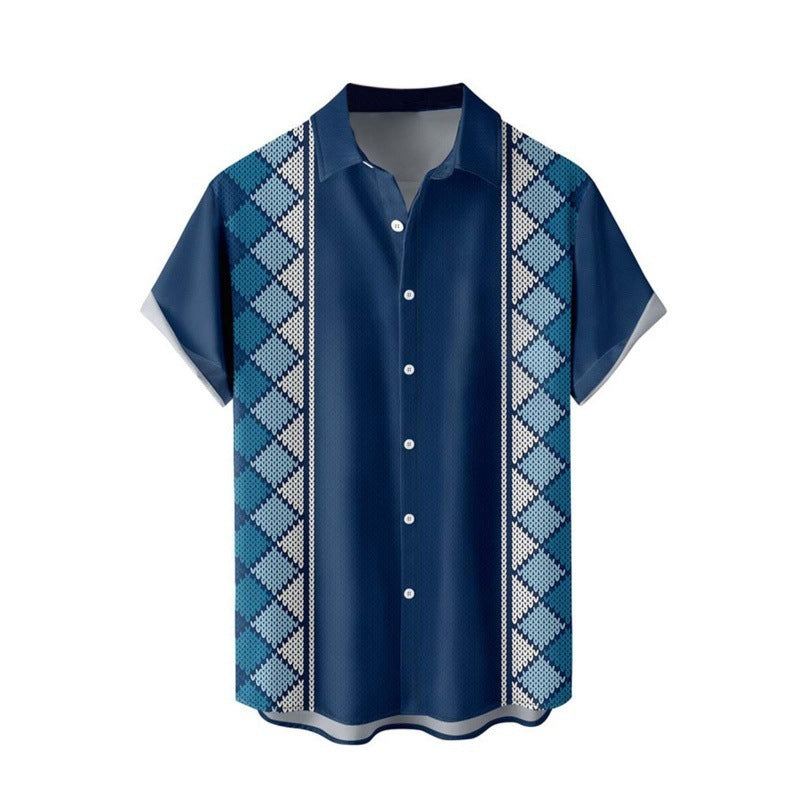 European And American 3D Digital Printing Shirt Hawaiian Casual