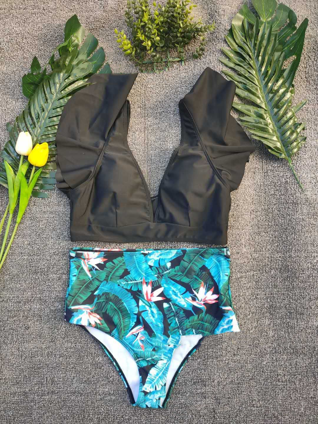 Traje de baño sexy Traje de baño de bikini dividido estampado Traje de baño de mujer