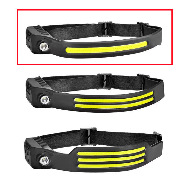 Linterna frontal LED de inducción, recargable vía USB, impermeable, para acampar, con todas las perspectivas, luz de caza