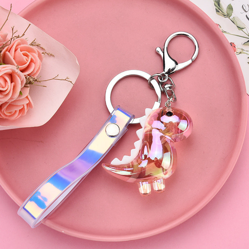 Acrylic Pendant Electroplated Dinosaur Keychain