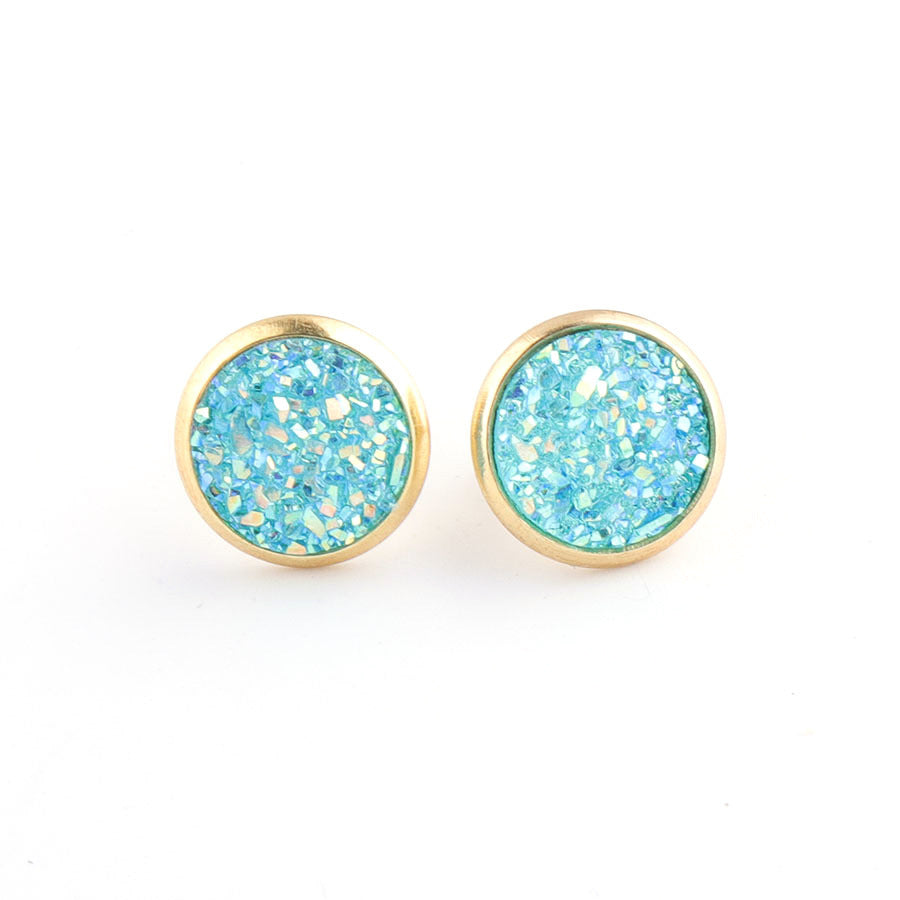 Boucles d'oreilles à tige étoilées en acier inoxydable plaqué or